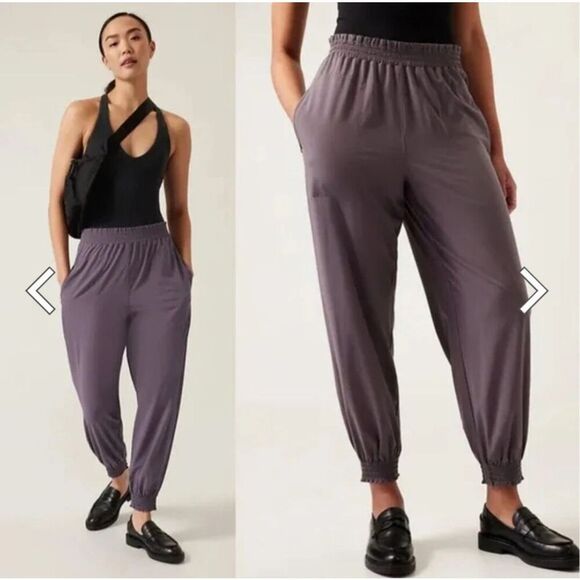 Athleta Womens Dusk Violet Pull-On Savannah Featherweight Jogger Pants Size 8 - Picture 1 of 7